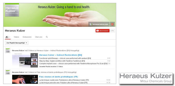 YouTube-Kanal von Heraeus Kulzer online