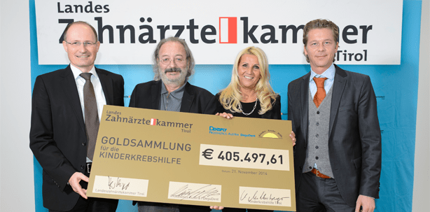 Zahngoldsammlung für Kinderkrebshilfe Tirol erlöst 405.497,61 €