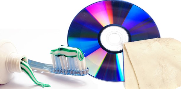 DVDs mit Zahnpasta retten