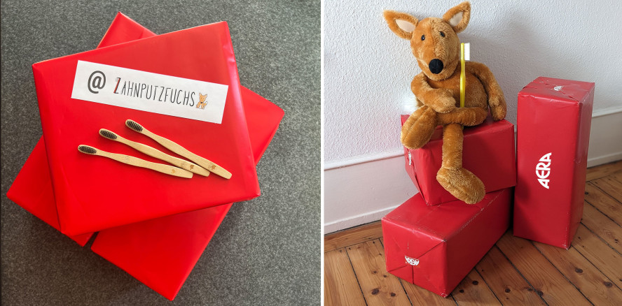 AERA-Online spendet Zahnbürsten an Zahnputzfuchs e. V.