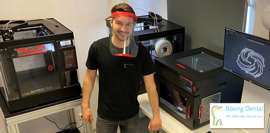 #Wir schützen Sie! Bösing Dental fertigt 3D-Druck-Schutzmasken
