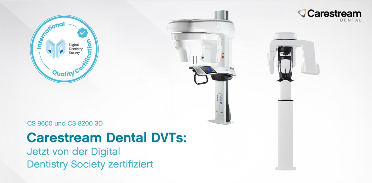 DVT-Systeme von Carestream Dental erhalten Zertifizierung der Digital Dentistry Society