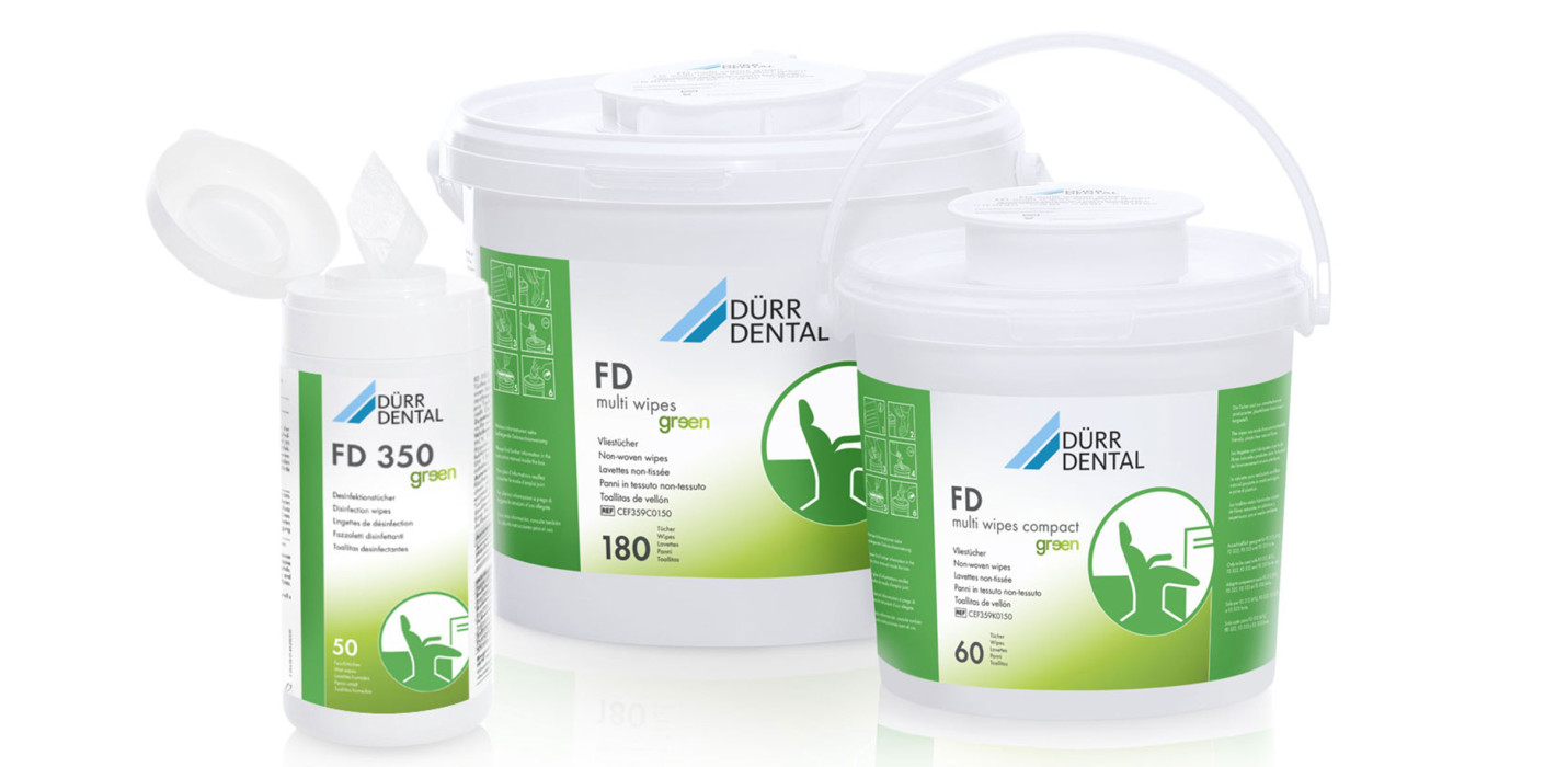 Die neuen FD green Desinfektions­tücher von Dürr Dental