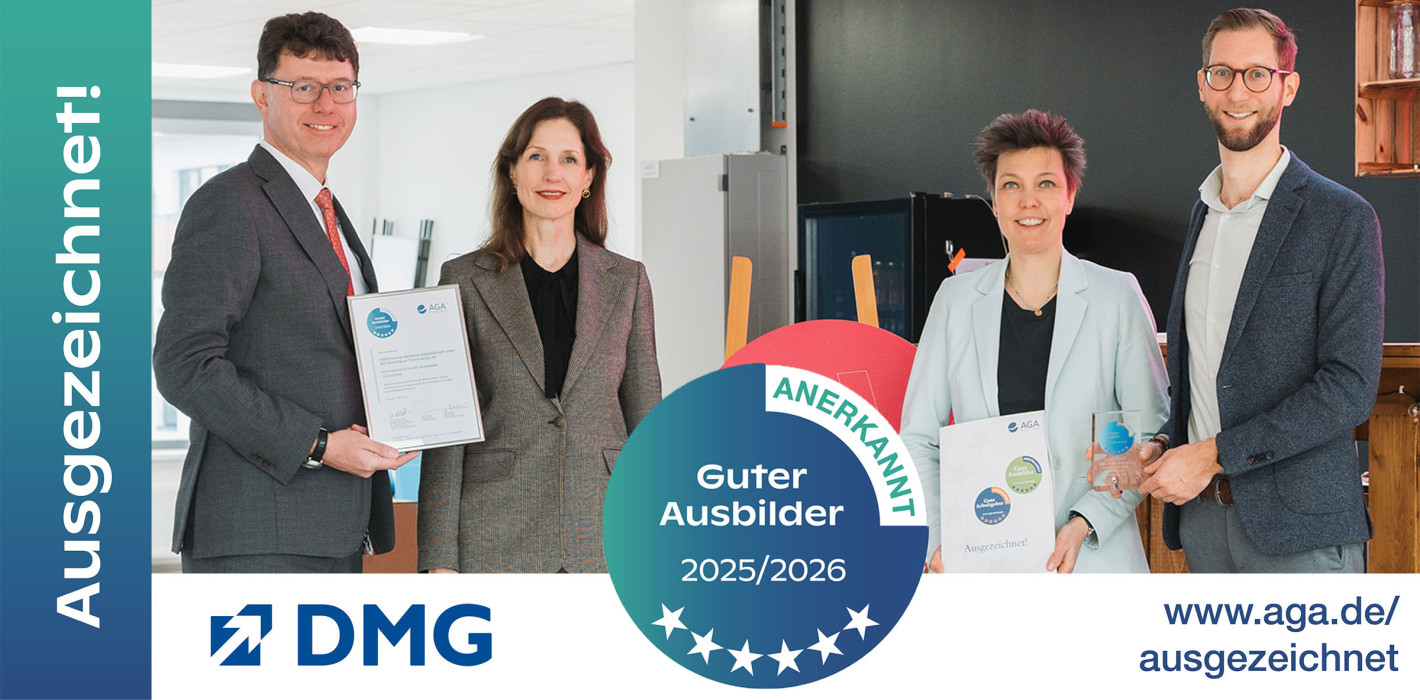 DMG erneut als „Anerkannt guter Ausbilder“ ausgezeichnet