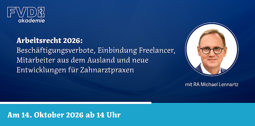 FVDZ-Webinar mit RA Michael Lennartz zum Arbeitsrecht 2026
