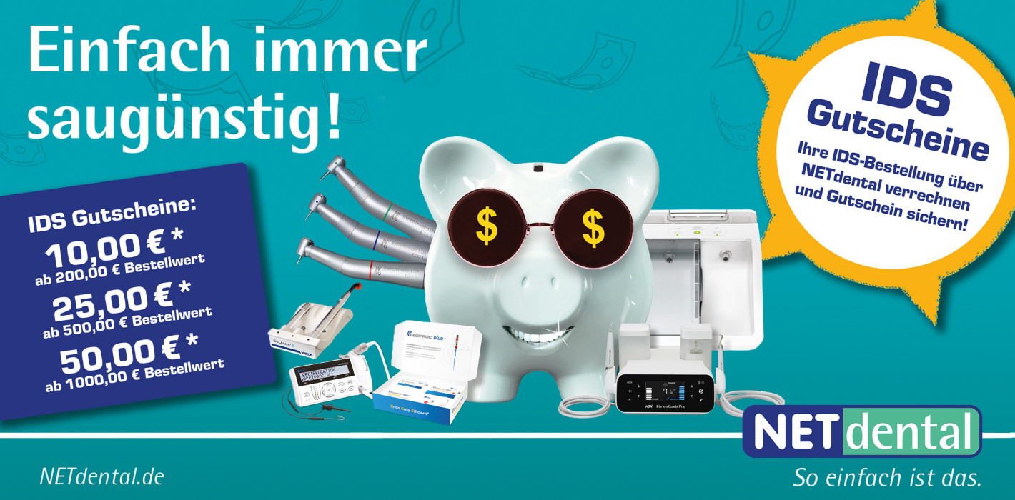 SAUGÜNSTIG sparen zur IDS mit NETdental