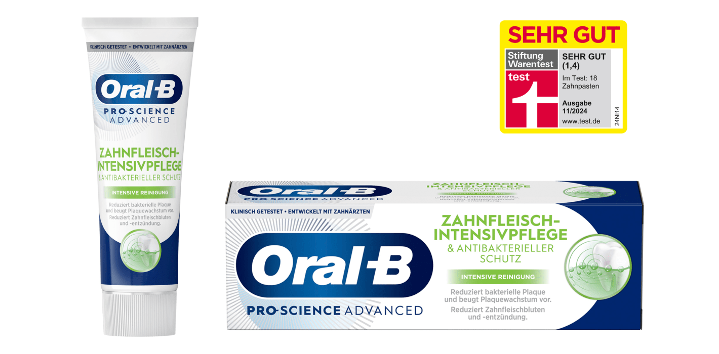Oral-B Zahncreme brilliert erneut mit Topbewertung bei Stiftung Warentest