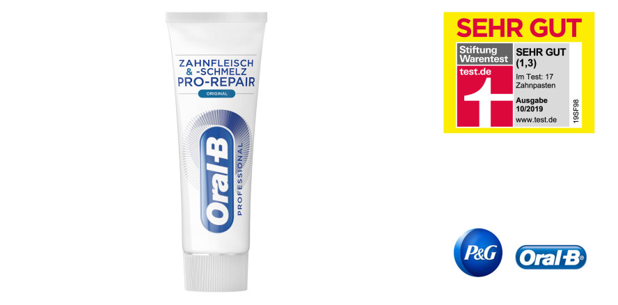 Aktueller Stiftung Warentest: Oral-B PRO-REPAIR ist „SEHR GUT“