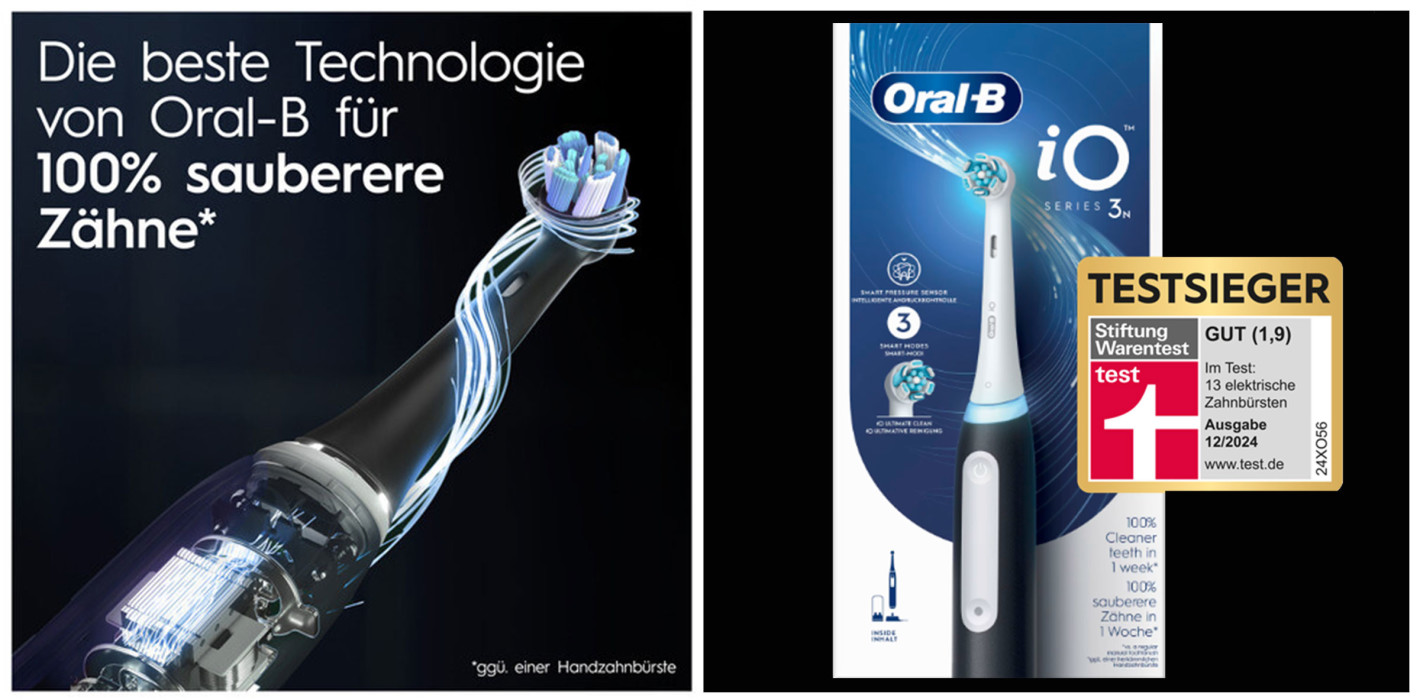 Stiftung Warentest: Oral-B iO3 ist beste elektrische Zahnbürste