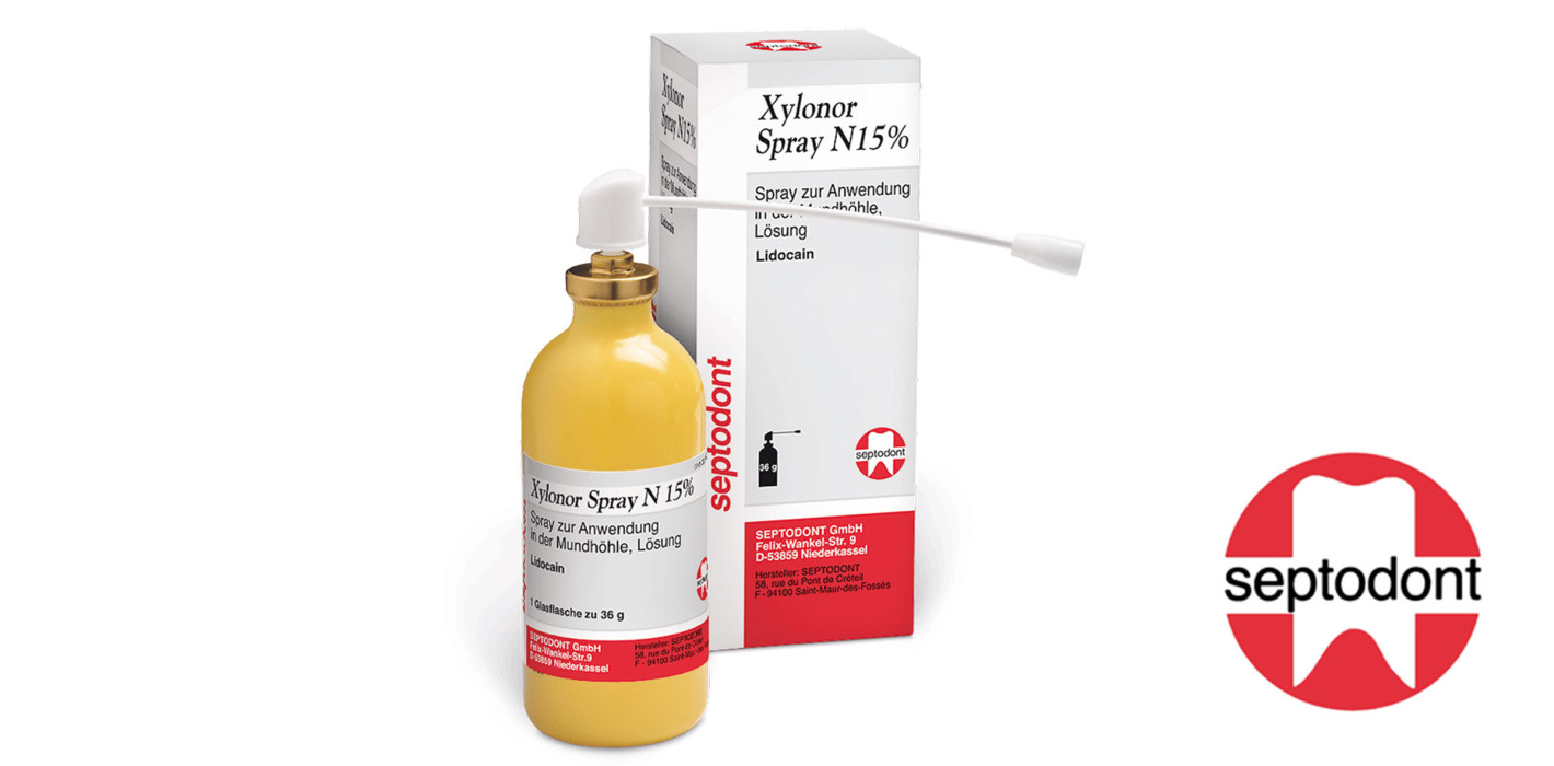 Das Oberflächenanästhetikum Xylonor Spray N 15% von Septodont