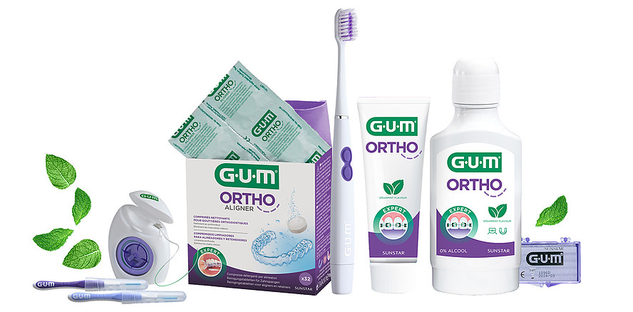 GUM® ORTHO ALIGNER Reinigungstabletten – Tiefenreinigung für KFO Apparaturen