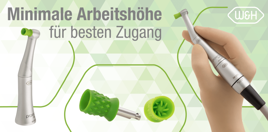 Minimale Arbeitshöhe sorgt für besten Zugang beim rotierenden Polieren