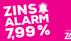 Neu ab 1. September: DIE ZA ruft den Zins-Alarm aus