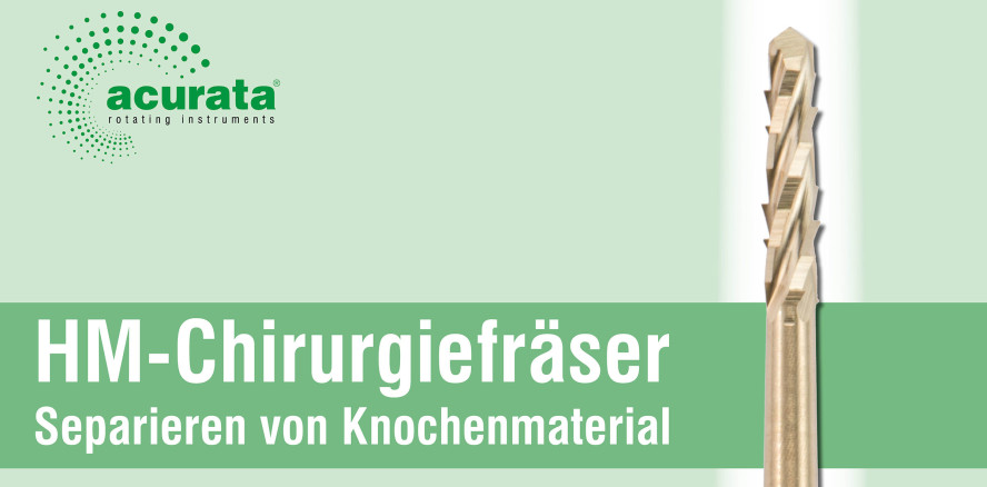 Zügiges Separieren von Knochensubstanz mit dem acurata HM-Chirurgiefräser