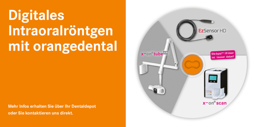 Digitales Intraoralröntgen mit x-on tube AIR von orangedental