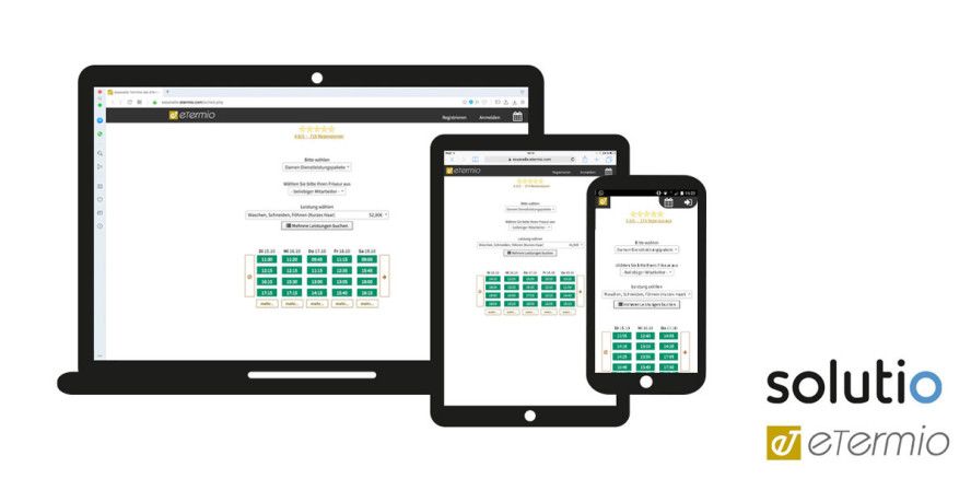eTermio vereinfacht deutlich die Online-Terminvergabe mit Solutio Charly