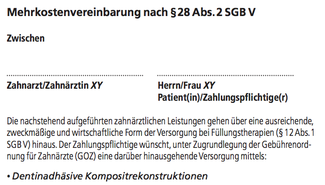 Mehrkostenvereinbarung